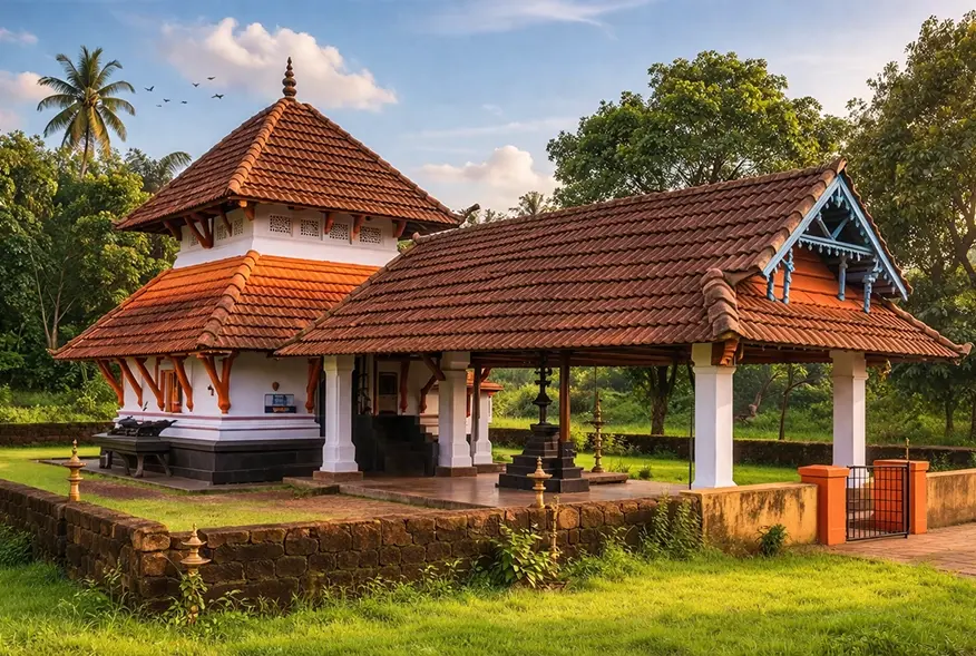 Kerala temple architecture and natural surroundings
